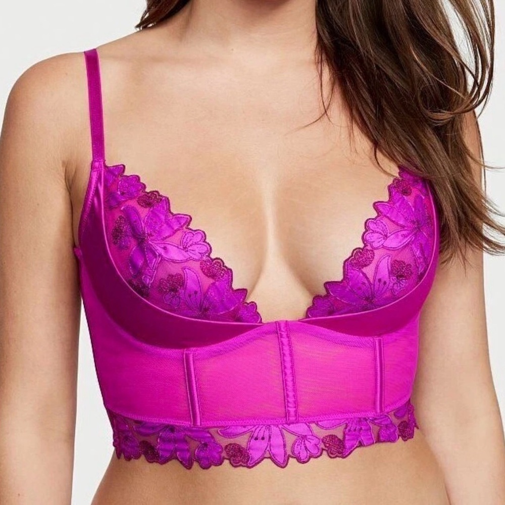 Victoria’s Secret Very Sexy Floral Embroidered Corset Bustier 34D